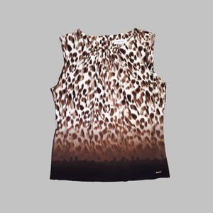 Calvin Klein Brown/White/Black Sleeveless Top